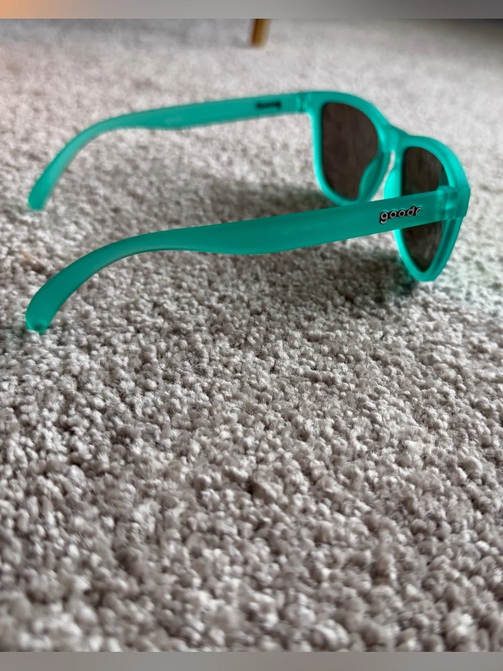 Teal Frame Sunglasses with Green Mirrored Lenses